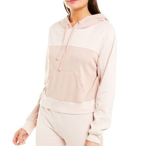 David Lerner Cropped Hoodie, Rose Pink